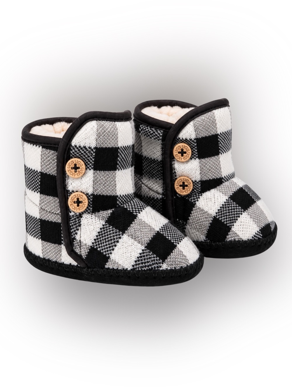 UGG Baby Purl Pine Buffalo Plaid Booties | Size 0/1 | NWOT 🖤🤍